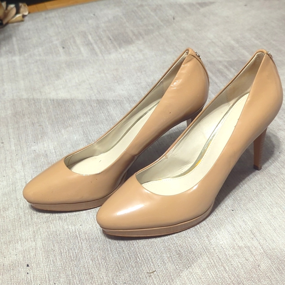 Coach Nude Beige Patent Leather Pumps